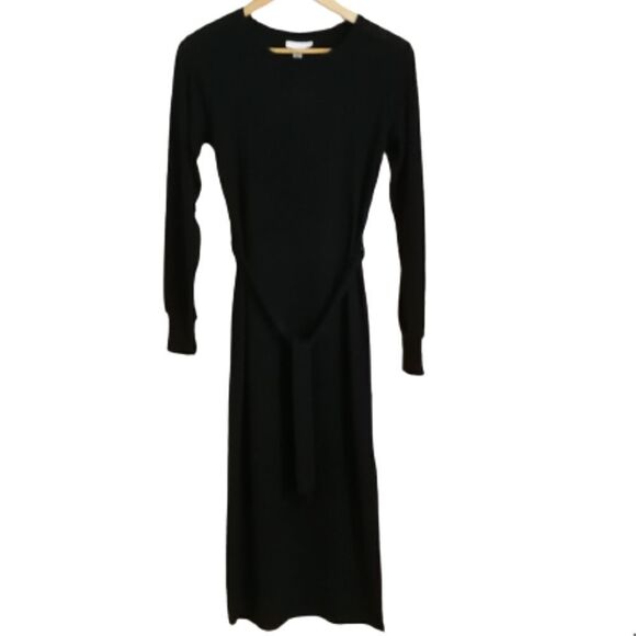 𝅺TOPSHOP Winter Black Bodycon Stretchy Long Sleeves Maxi Dress Size 4 NWT - Picture 1 of 14